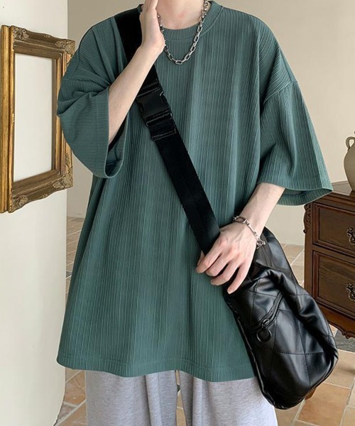 KELVIN(ケルヴァン)の「Pleats Loose Tee プリーツルーズTシャツ(Tシャツ/カットソー・メンズ・ブラック/ホワイト・LARGE/MEDIUM)」の5枚目の写真