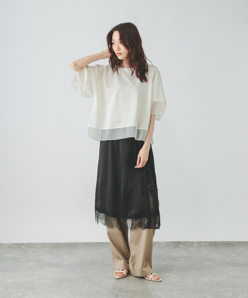 GLOBAL WORK(グローバルワーク)の「ひんやり涼しい/フローズンバルーンスリーブ6分袖/712989(Tシャツ/カットソー・レディース・ブラック/アイボリー・LARGE/MEDIUM)」の19枚目の写真