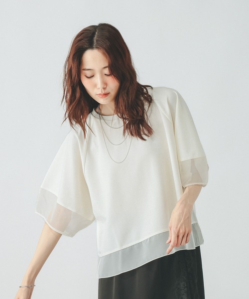 GLOBAL WORK(グローバルワーク)の「ひんやり涼しい/フローズンバルーンスリーブ6分袖/712989(Tシャツ/カットソー・レディース・ブラック/アイボリー・LARGE/MEDIUM)」の20枚目の写真