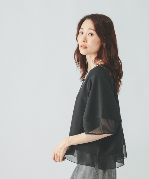 GLOBAL WORK(グローバルワーク)の「ひんやり涼しい/フローズンバルーンスリーブ6分袖/712989(Tシャツ/カットソー・レディース・ブラック/アイボリー・LARGE/MEDIUM)」の17枚目の写真