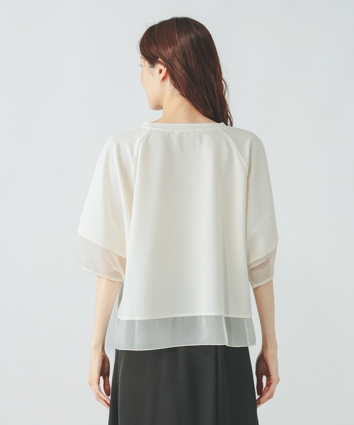 GLOBAL WORK(グローバルワーク)の「ひんやり涼しい/フローズンバルーンスリーブ6分袖/712989(Tシャツ/カットソー・レディース・ブラック/アイボリー・LARGE/MEDIUM)」の8枚目の写真