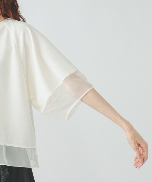 GLOBAL WORK(グローバルワーク)の「ひんやり涼しい/フローズンバルーンスリーブ6分袖/712989(Tシャツ/カットソー・レディース・ブラック/アイボリー・LARGE/MEDIUM)」の11枚目の写真