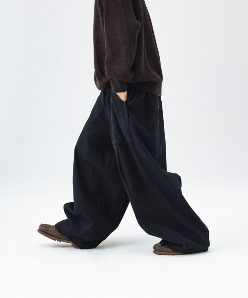 ANGLAN（アングラン）の「Herringbone Fatigue Balloon Pants - Black（その他パンツ・メンズ・その他・1/2）」の7枚目の写真
