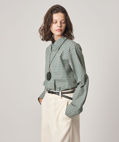 Steven Alan(スティーブンアラン)の「<Steven Alan>コットン ミニ チェック シャツ(シャツ/ブラウス・レディース・ケリーグリーン/グレー/ライトピンク・S/M/L)」の2枚目の写真