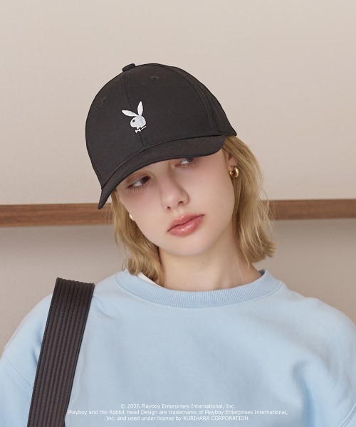 PLAYBOY(プレイボーイ)の「PLAYBOY 6PANEL CAP / プレイボーイ(キャップ・レディース・ピンク/ブラック×ホワイト・57~59cm)」の3枚目の写真