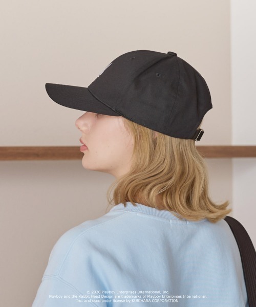 PLAYBOY(プレイボーイ)の「PLAYBOY 6PANEL CAP / プレイボーイ(キャップ・レディース・ピンク/ブラック×ホワイト・57~59cm)」の5枚目の写真