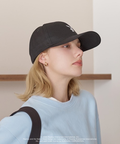 PLAYBOY(プレイボーイ)の「PLAYBOY 6PANEL CAP / プレイボーイ(キャップ・レディース・ピンク/ブラック×ホワイト・57~59cm)」の7枚目の写真