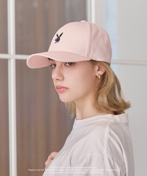 PLAYBOY(プレイボーイ)の「PLAYBOY 6PANEL CAP / プレイボーイ(キャップ・レディース・ピンク/ブラック×ホワイト・57~59cm)」の13枚目の写真
