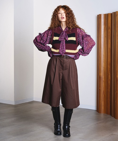 ROSE BUD(ローズバッド)の「COLOR BLOCK KNIT VEST(ベスト・レディース・ブラウン/ベージュ・ONE SIZE)」の6枚目の写真