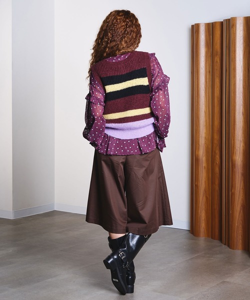 ROSE BUD(ローズバッド)の「COLOR BLOCK KNIT VEST(ベスト・レディース・ブラウン/ベージュ・ONE SIZE)」の8枚目の写真