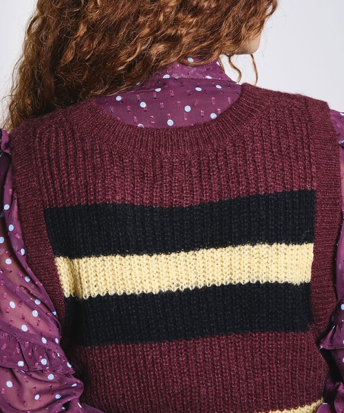 ROSE BUD(ローズバッド)の「COLOR BLOCK KNIT VEST(ベスト・レディース・ブラウン/ベージュ・ONE SIZE)」の11枚目の写真