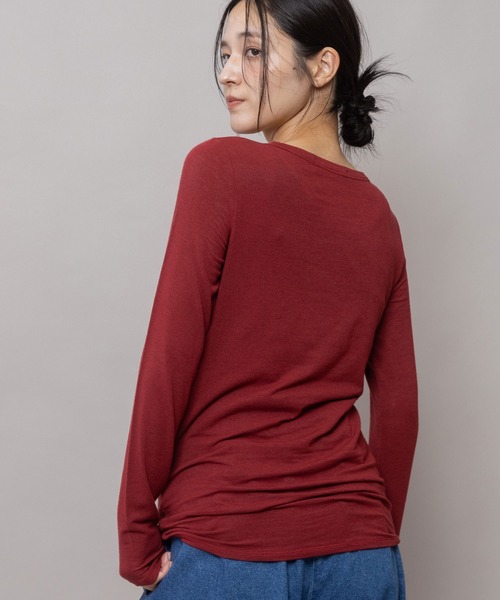 Munich(ミューニック)の「アンゴラウールガーゼストレッチジャージ クルーネックプルオーバー(Tシャツ/カットソー・レディース・ホワイト/ブラック/レッド/グレー・FREE)」の7枚目の写真