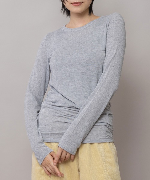 Munich(ミューニック)の「アンゴラウールガーゼストレッチジャージ クルーネックプルオーバー(Tシャツ/カットソー・レディース・ホワイト/ブラック/レッド/グレー・FREE)」の15枚目の写真