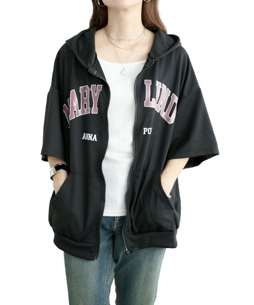 GOLDJAPAN(ゴールドジャパン)の「オーバーサイズロゴジップパーカー【大きいサイズ対応】(パーカー・レディース・ブラック/グレー・LL/3L/4L)」の22枚目の写真