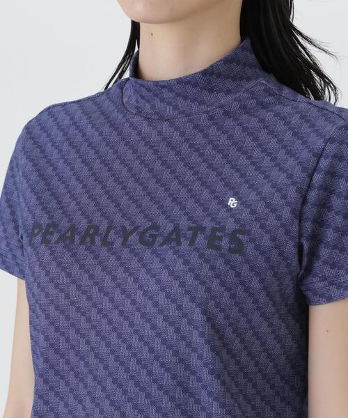 PEARLY GATES(パーリーゲイツ)の「【PEARLY GATES】【PG is PG】PE/PUフルダルカノコ半袖ハイネックカットソー <組織柄>(Tシャツ/カットソー・レディース・ダークインディゴブルー・SMALL/MEDIUM/LARGE)」の8枚目の写真