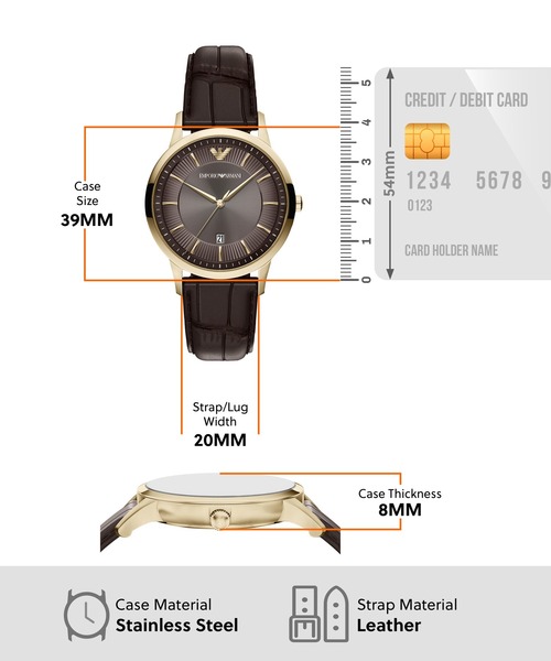 EMPORIO ARMANI(エンポリオアルマーニ)の「エンポリオ・アルマーニ 腕時計 メンズ アナログ レザー AR11824(アナログ腕時計・メンズ・ブラウン・FREE)」の2枚目の写真