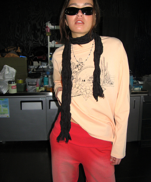 CENTAUR.KR(セントール)の「WESTERN WASHED LONG SLEEVE T-SHIRT_PEACH(Tシャツ/カットソー・レディース・その他・FREE)」の2枚目の写真