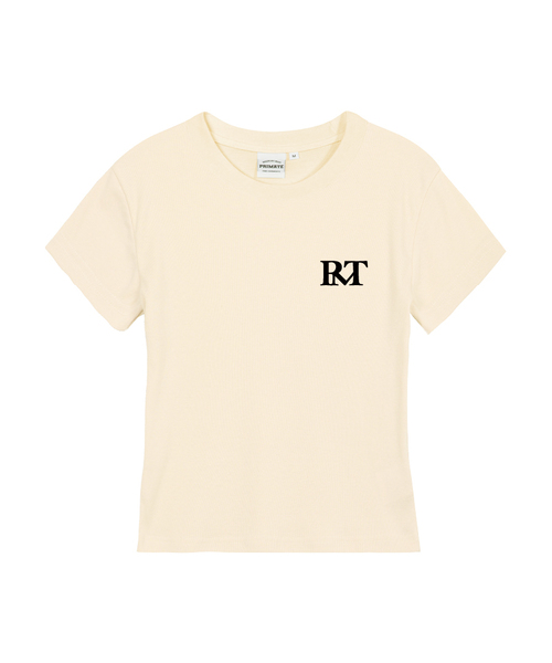 PRIMATE(プライメイト)の「CLASSIC LOGO レディース スリムフィット 半袖Tシャツ 5 COLORS(Tシャツ/カットソー・レディース・クリーム/ホワイト/ブラック/チャコール/カーキ・LARGE/MEDIUM/SMALL)」の4枚目の写真