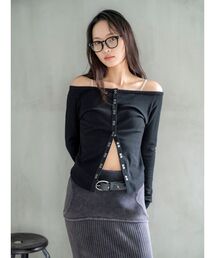 Ungrid | リングドットオフショルトップス(Tシャツ/カットソー)