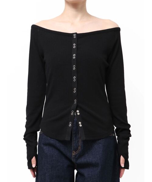 Ungrid(アングリッド)の「リングドットオフショルトップス(Tシャツ/カットソー・レディース・ブラウン/オフホワイト/ブラック・FREE)」の20枚目の写真