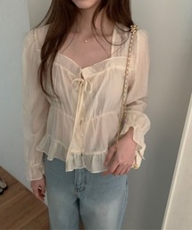 フリル長袖シャツ