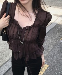 フリル長袖シャツ