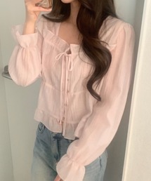 フリル長袖シャツ