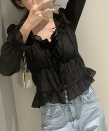 フリル長袖シャツ