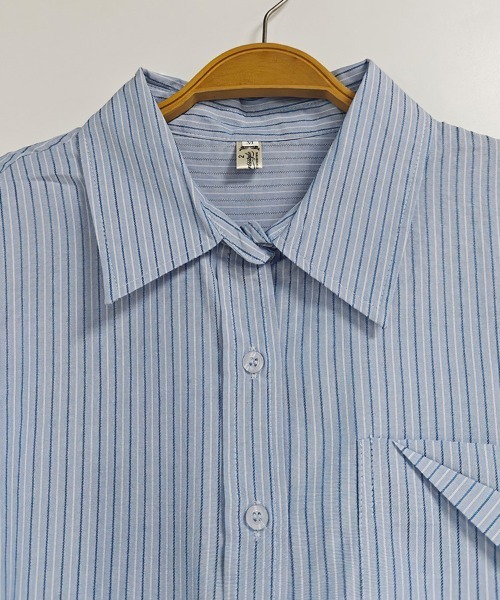 ONEP STAR(ワンピスター)の「オーバーサイズストライプ長袖シャツ(シャツ/ブラウス・レディース・ストライプ・MEDIUM/LARGE/X-LARGE)」の10枚目の写真