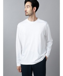 クルーネックTシャツ/長袖/ウォッシャブル/形態安定/シルケットスムースコットン/無地