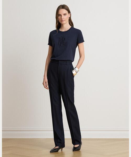 LAUREN RALPH LAUREN(ローレン ラルフ ローレン)の「エンブロイダリーロゴ コットン ジャージー Tシャツ(Tシャツ/カットソー・レディース・ネイビー系1・L/M/S)」の5枚目の写真
