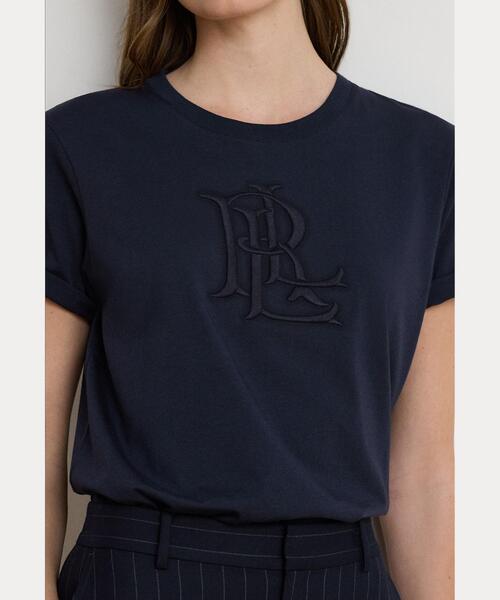 LAUREN RALPH LAUREN(ローレン ラルフ ローレン)の「エンブロイダリーロゴ コットン ジャージー Tシャツ(Tシャツ/カットソー・レディース・ネイビー系1・L/M/S)」の3枚目の写真