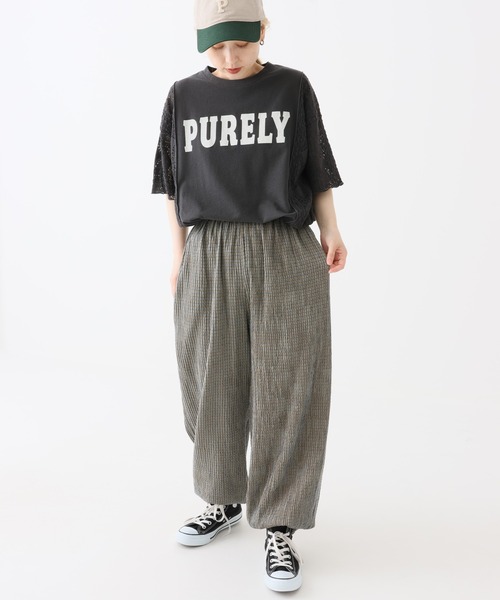 HEART MARKET(ハートマーケット)の「ロゴレース部分使いチュニック(Tシャツ/カットソー・レディース・グリーン/チャコール/ナチュラル・FREE)」の5枚目の写真