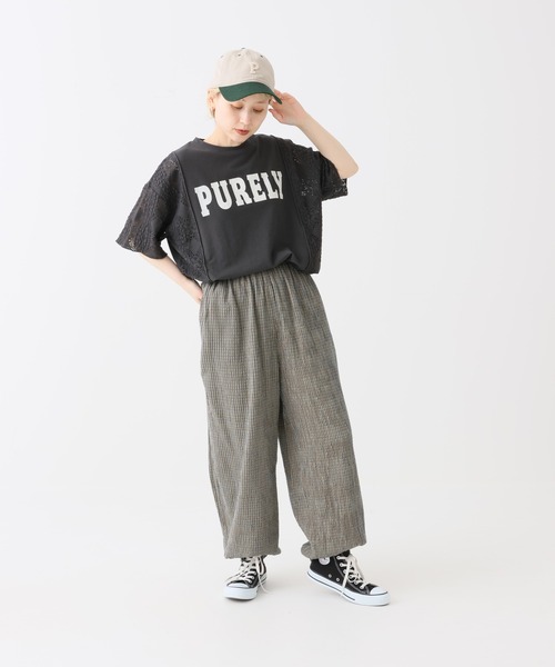HEART MARKET(ハートマーケット)の「ロゴレース部分使いチュニック(Tシャツ/カットソー・レディース・グリーン/チャコール/ナチュラル・FREE)」の10枚目の写真