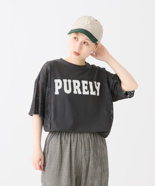 HEART MARKET(ハートマーケット)の「ロゴレース部分使いチュニック(Tシャツ/カットソー・レディース・グリーン/チャコール/ナチュラル・FREE)」の13枚目の写真