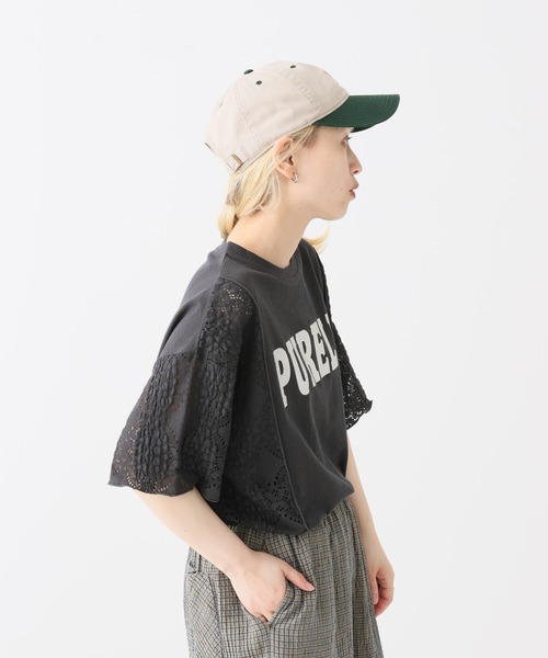 HEART MARKET(ハートマーケット)の「ロゴレース部分使いチュニック(Tシャツ/カットソー・レディース・グリーン/チャコール/ナチュラル・FREE)」の14枚目の写真