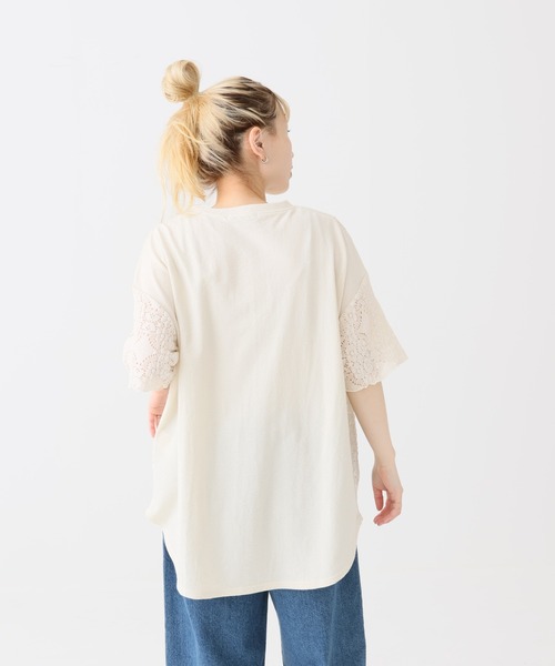 HEART MARKET(ハートマーケット)の「ロゴレース部分使いチュニック(Tシャツ/カットソー・レディース・グリーン/チャコール/ナチュラル・FREE)」の21枚目の写真