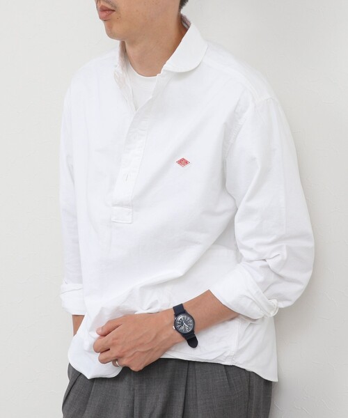 DANTON(ダントン)の「【DANTON/ダントン】ROUND COLLAR P/O SHIRT(DT-B0282 SOX)(シャツ/ブラウス・メンズ・ホワイト/キナリ・40/42/44/38)」の3枚目の写真