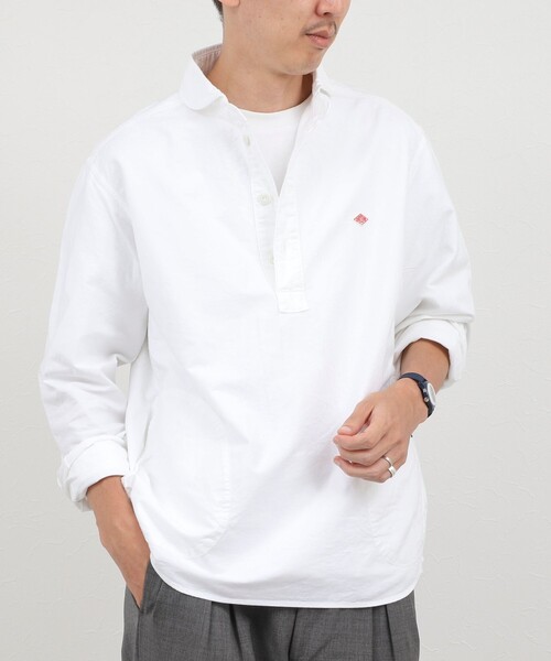 DANTON(ダントン)の「【DANTON/ダントン】ROUND COLLAR P/O SHIRT(DT-B0282 SOX)(シャツ/ブラウス・メンズ・ホワイト/キナリ・40/42/44/38)」の4枚目の写真