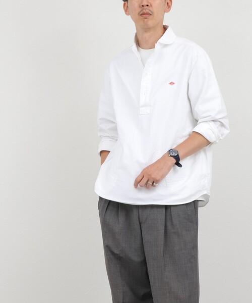 DANTON(ダントン)の「【DANTON/ダントン】ROUND COLLAR P/O SHIRT(DT-B0282 SOX)(シャツ/ブラウス・メンズ・ホワイト/キナリ・40/42/44/38)」の5枚目の写真