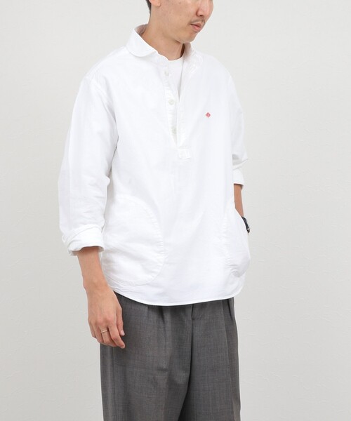 DANTON(ダントン)の「【DANTON/ダントン】ROUND COLLAR P/O SHIRT(DT-B0282 SOX)(シャツ/ブラウス・メンズ・ホワイト/キナリ・40/42/44/38)」の6枚目の写真
