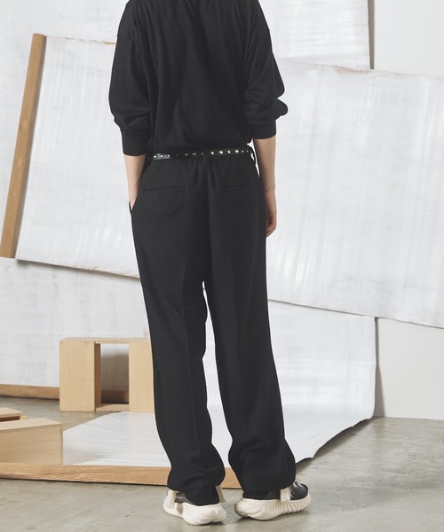 MAISON SPECIAL(メゾンスペシャル)の「《UNISEX》ブッチャーファブリックプライムワイドワンタックスラックス/Butcher Fabric Prime-Wide One-tuck Slacks【MAISON SPECIAL/メゾンスペシャル】■セットアップ対応■(スラックス・メンズ・ブラック/ブラウン/パープル・0/2/1)」の12枚目の写真