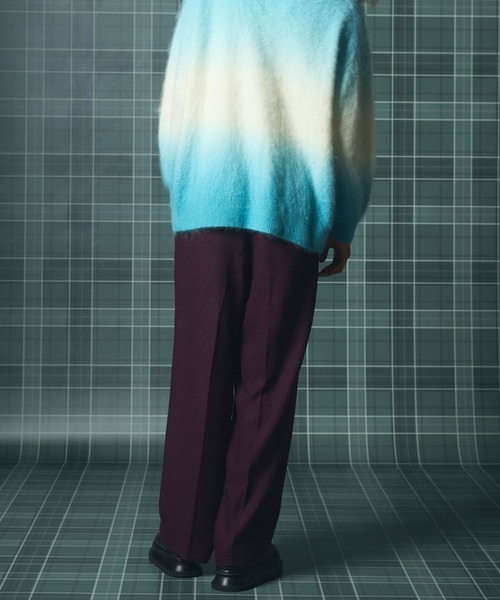 MAISON SPECIAL(メゾンスペシャル)の「《UNISEX》ブッチャーファブリックプライムワイドワンタックスラックス/Butcher Fabric Prime-Wide One-tuck Slacks【MAISON SPECIAL/メゾンスペシャル】■セットアップ対応■(スラックス・メンズ・ブラック/ブラウン/パープル・0/2/1)」の22枚目の写真
