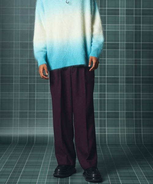 MAISON SPECIAL(メゾンスペシャル)の「《UNISEX》ブッチャーファブリックプライムワイドワンタックスラックス/Butcher Fabric Prime-Wide One-tuck Slacks【MAISON SPECIAL/メゾンスペシャル】■セットアップ対応■(スラックス・メンズ・ブラック/ブラウン/パープル・0/2/1)」の20枚目の写真