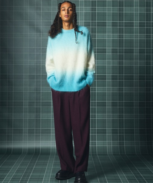 MAISON SPECIAL(メゾンスペシャル)の「《UNISEX》ブッチャーファブリックプライムワイドワンタックスラックス/Butcher Fabric Prime-Wide One-tuck Slacks【MAISON SPECIAL/メゾンスペシャル】■セットアップ対応■(スラックス・メンズ・ブラック/ブラウン/パープル・0/2/1)」の14枚目の写真
