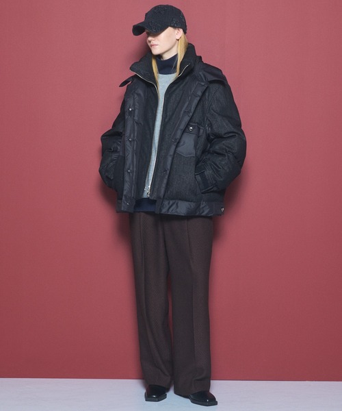 MAISON SPECIAL(メゾンスペシャル)の「《UNISEX》ブッチャーファブリックプライムワイドワンタックスラックス/Butcher Fabric Prime-Wide One-tuck Slacks【MAISON SPECIAL/メゾンスペシャル】■セットアップ対応■(スラックス・メンズ・ブラック/ブラウン/パープル・0/2/1)」の19枚目の写真