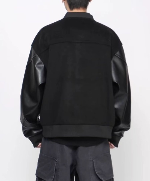 DOUBLE STEAL（ダブルスティール）の「DSフェイクレザースリーブスタジャン（スタジャン・メンズ・ブラック・X-LARGE/LARGE/MEDIUM）」の4枚目の写真