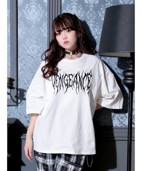 NOEMIE(ノエミー)の「バックボーンバックプリントユニセックスTシャツ(Tシャツ/カットソー・レディース・ブラック/パープル/オフホワイト・M)」の2枚目の写真