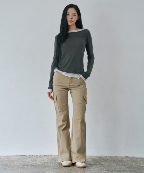 WAARFORWOMAN（ワール・フォー・ウーマン）の「W1154 Dリングカーゴブーツカットパンツ_ベージュ（その他パンツ・レディース・その他・SMALL/MEDIUM/LARGE）」の8枚目の写真