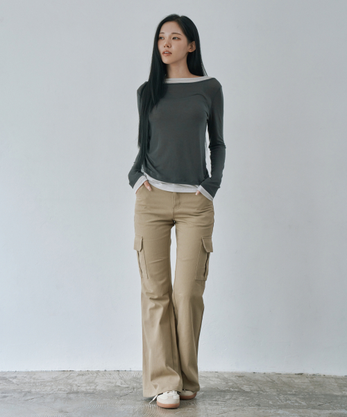 WAARFORWOMAN（ワール・フォー・ウーマン）の「W1154 Dリングカーゴブーツカットパンツ_ベージュ（その他パンツ・レディース・その他・SMALL/MEDIUM/LARGE）」の7枚目の写真